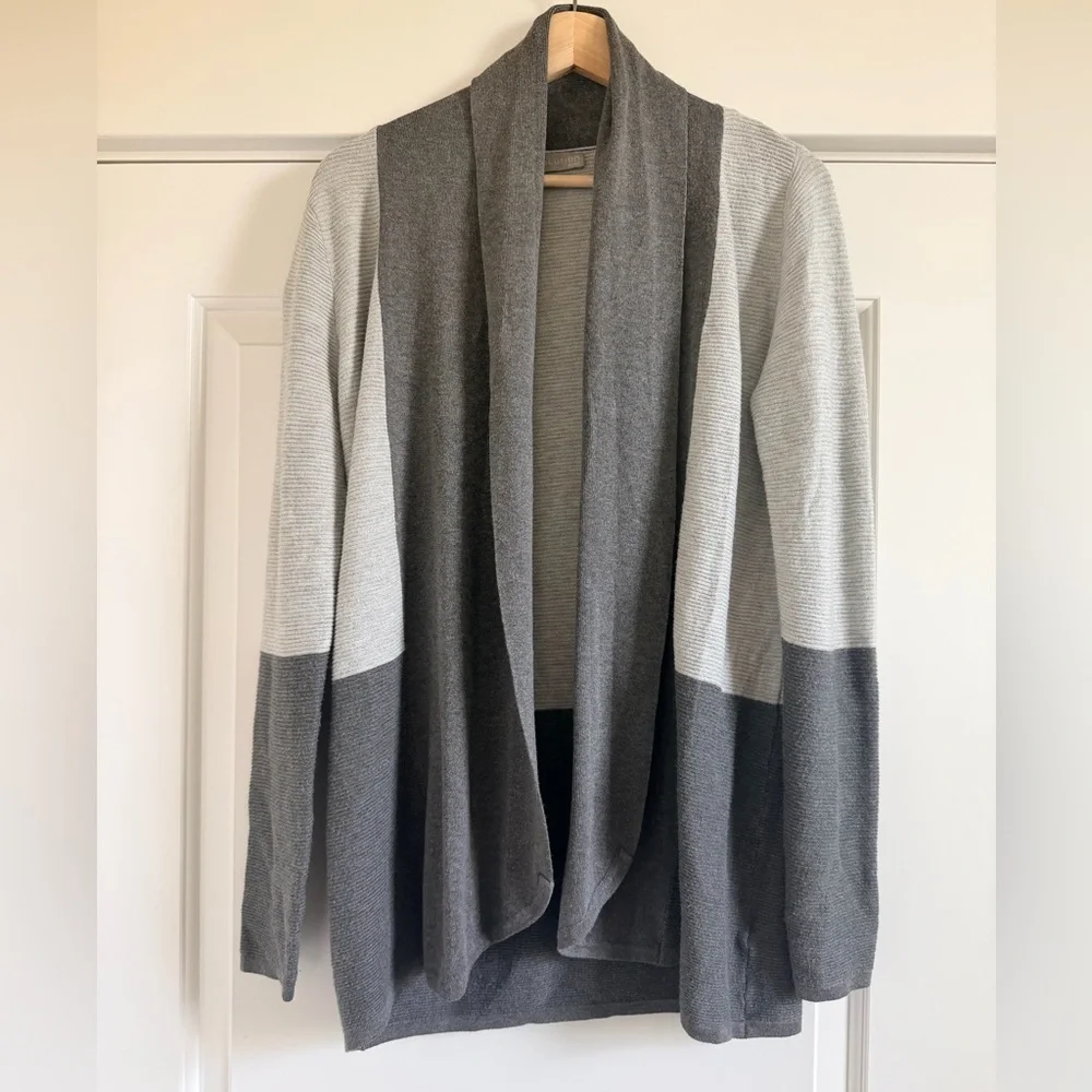 Elegant Gray and Light Gray Women's Cardigan